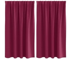Užuolaidos su žiedais, blokuojančios šviesą 2 pcs Vyno raudona