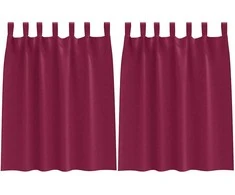 Užuolaidos su žiedais, blokuojančios šviesą 2 pcs Vyno raudona
