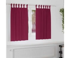 Užuolaidos su žiedais, blokuojančios šviesą 2 pcs Vyno raudona