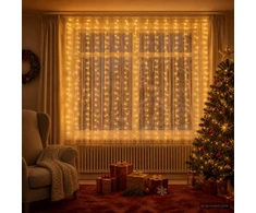 Užuolaidų girlianda 400 LED Šilta balta 600 x 200 cm