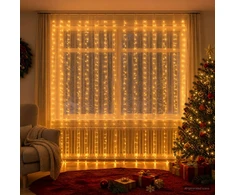 Užuolaidų girlianda 600 LED Šilta balta 600 x 300 cm