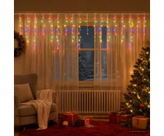 Užuolaidų girliandos 210 LED Įvairių spalvų 500 x 72 cm