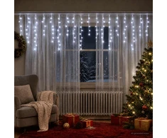 Užuolaidų girliandos 798 LED Šalta balta 2000 x 72 cm