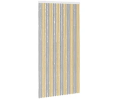 Vabzdžių Užuolaida iš Chenille Pilka ir smėlinė 100 x 200 cm