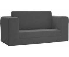 Vaikiška dvivietė sofa-lova, antracito, minkštas pliušas