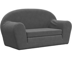 Vaikiška dvivietė sofa-lova, antracito, minkštas pliušas