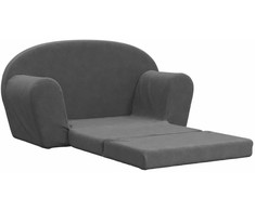 Vaikiška dvivietė sofa-lova, antracito, minkštas pliušas