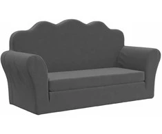 Vaikiška dvivietė sofa-lova, antracito, minkštas pliušas