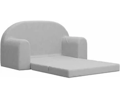 Vaikiška dvivietė sofa-lova, šviesiai pilka, minkštas pliušas