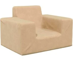 Vaikiška sofa, kreminės spalvos, minkštas pliušas