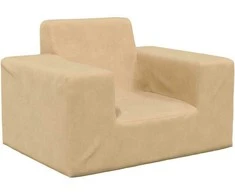 Vaikiška sofa, kreminės spalvos, minkštas pliušas