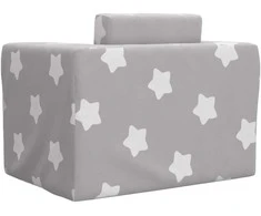 Vaikiška sofa-lova, pilka, minkštas pliušas, su žvaigždėmis