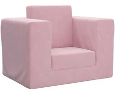 Vaikiška sofa-lova, rožinės spalvos, minkštas pliušas