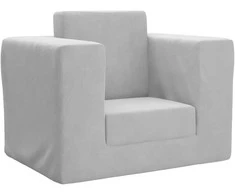 Vaikiška sofa-lova, šviesiai pilkos spalvos, minkštas pliušas