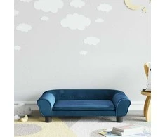 Vaikiška sofa, mėlynos spalvos, 70x45x26cm, aksomas