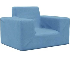 Vaikiška sofa, mėlynos spalvos, minkštas pliušas