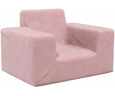 Vaikiška sofa, rožinės spalvos, minkštas pliušas