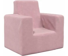 Vaikiška sofa, rožinės spalvos, minkštas pliušas