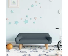 Vaikiška sofa, tamsiai pilka, 70x40x24 cm, audinys