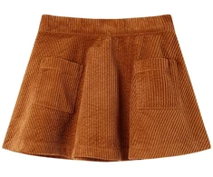 Vaikiškas sijonas su kišenėmis, smėlio spalvos, velvetas, 104 dydžio