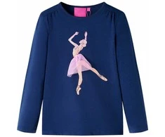 Vaikiški marškinėliai ilgomis rankovėmis, tamsiai mėlyni, 92 dydžio