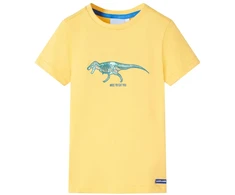 Vaikiški marškinėliai, šviesiai geltonai rudos spalvos, 128 dydžio