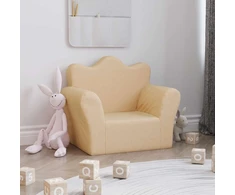 Sofa vaikiškos sofos kremas, minkštas pliušas