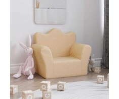 Sofa vaikiškos sofos kremas, minkštas pliušas