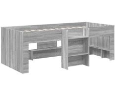 Vaikų Aukštas Lova 2 pcs Pilka Sonoma 90 x 200 cm