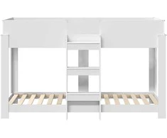 Vaikų dvigulė lova Balta 75 x 190 cm Apdirbta mediena