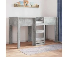 Vaikų dvigulė lova Betono pilka 75 x 190 cm Apdirbta mediena