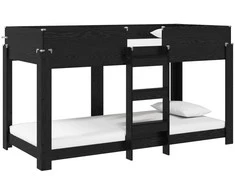 Vaikų dvigulė lova Juodas ąžuolas 80 x 200 cm Apdirbta mediena