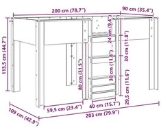 Vaikų dvigulė lova Senas medis 90 x 200 cm Apdirbta mediena