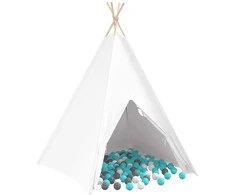 Teepee palapinė Balta 120 x 120 x 150 cm Audinys ir plastikas