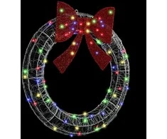Vainikas su 80 LED Įvairiaspalvis 92 x 92 x 9,5 cm Akrilas