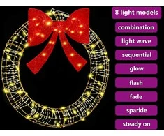 Vainikas 60 LED Šilta balta 76 x 76 x 8 cm PET