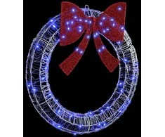 Vainikas su 60 LED Mėlyna 76 x 76 x 8,5 cm Akrilas
