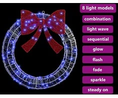 Vainikas 60 LED Mėlyna 76 x 76 x 8,5 cm Akrilas