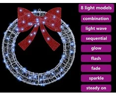 Vainikas 60 LED Šalta balta 76 x 76 x 8,5 cm Akrilas