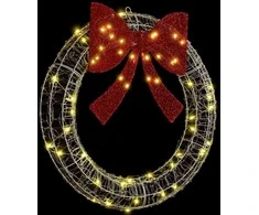 Vainikas su 60 LED Šilta balta 76 x 76 x 8,5 cm Akrilas