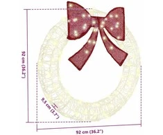 Vainikas 80 LED Šilta balta 92 x 92 x 9,5 cm Akrilas