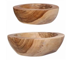 Vaisių dubuo JEPARA 2 vnt. Teak medžio rudas