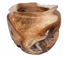Vaisių dubuo JEPARA Teak medžio rudas Ø 35 cm