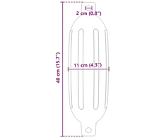 Valčių fenderiai 2 vnt. Ø 11 x 40 cm Juoda PVC