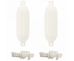 Valčių fenderiai 2 vnt. Ø 14 x 50 cm Balta PVC