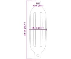 Valčių fenderiai 2 vnt. Ø 14 x 50 cm Juoda PVC