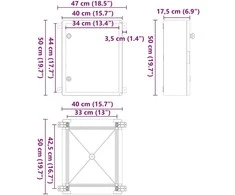 Control Cabinet Pilka 47 x 17,5 x 50 cm ABS plastikas