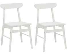 Valgomasis krėslas 2 pcs Balta 43 x 44,5 x 77 cm