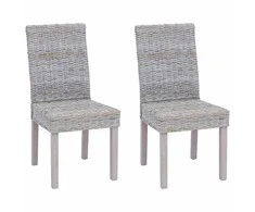 Valgomasis krėslas 2 pcs Balta plauna 45 x 54 x 93 cm