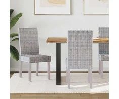 Valgomasis krėslas 2 pcs Balta plauna 45 x 54 x 93 cm